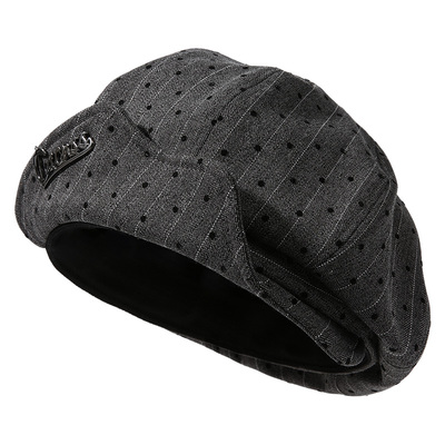 CACUSS复古波点显脸小贝雷帽女春