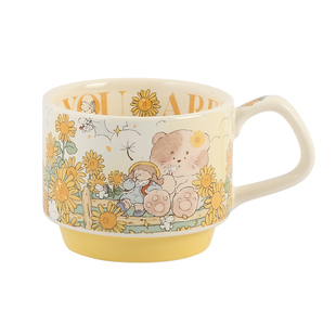 蓝莲花家居羡鸟文社办公室杯子女生可爱马克杯网红水杯