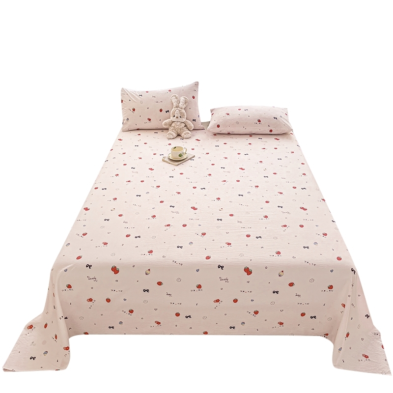 2025新款a类母婴级双层纱床单单件宿舍非全棉纯棉单人被单三件套3