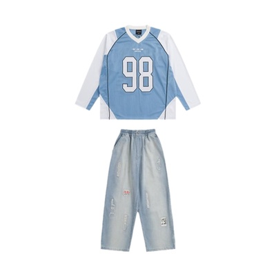 ROCKYROAD童装儿童街舞表演演出服少儿hiphop街舞潮服球衣套装