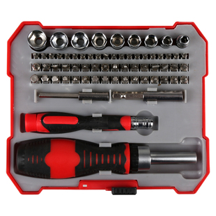 赛拓11-2280 65件套棘轮柄套筒螺丝刀套装 精密螺丝批组套