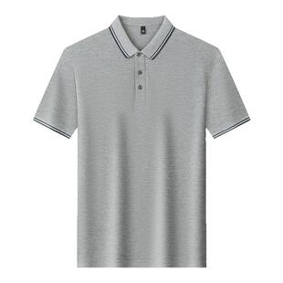 【100%纯棉】稻草人夏季翻领短袖t恤polo衫男2026新款爸爸上衣服
