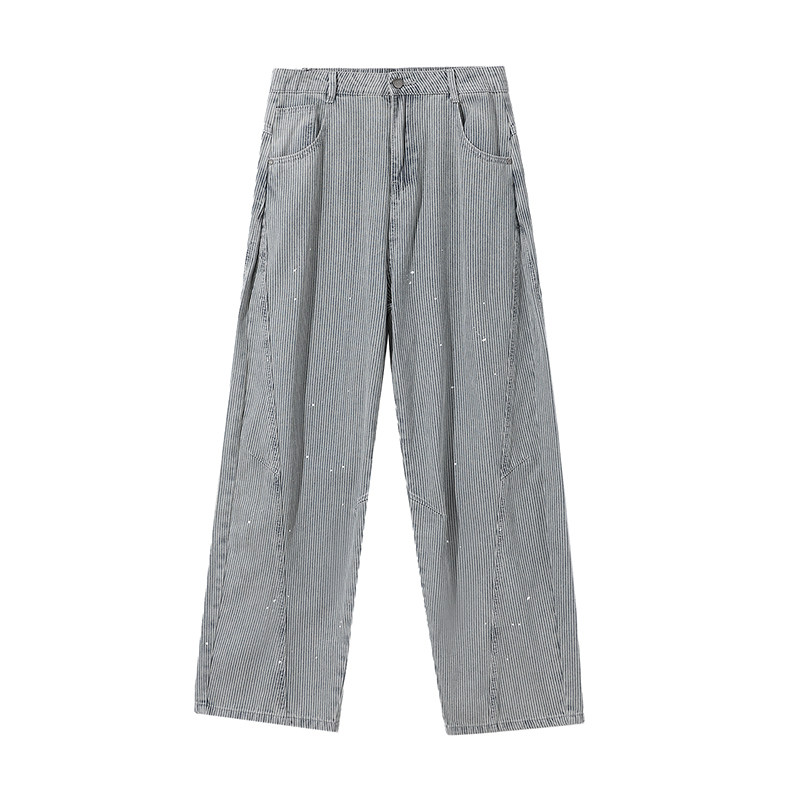 it FIVECM美式条纹喷墨牛仔裤男女款2026春夏宽松直筒裤潮