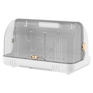 桌面杯子消毒收纳置物架水杯茶杯专用收纳柜玻璃杯收纳盒沥水杯架