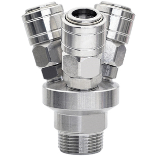 气动空压机气泵配件快插圆二通SMY气管三叉圆三通C式自锁快速接头