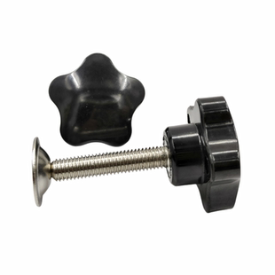 带压片五星把手 梅花胶头手拧螺丝星型旋钮压板网印丝印手柄81012