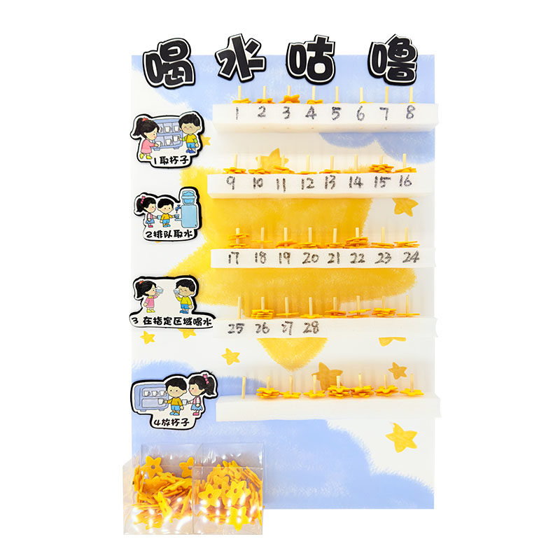 幼儿园手工制作材料包主题墙面自制环创吃饭喝水光盘记录生活区域