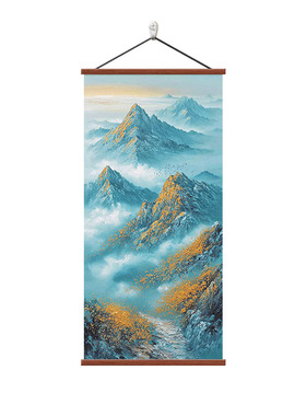 日照金山玄关装饰画背有靠山挂画