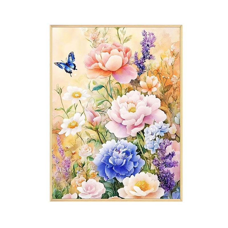 花开富贵牡丹蝴蝶钻石画diy手工贴钻满钻客厅治愈系装饰画十字绣