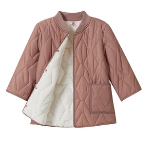 秋冬保暖加绒七分短袖棉衣中袖内胆女款中老年妈妈外套棉服上衣