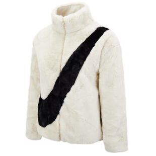 Nike BIG SWOOSH 耐克大钩子人造皮草貂羊羔绒外套CU6559-238-010