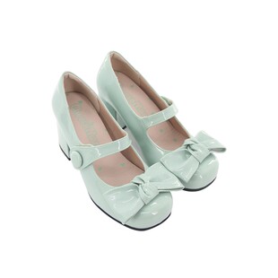 【现货】娜娜子芝士芒芒物语蝴蝶结玛丽珍高跟单鞋仙温柔粗跟