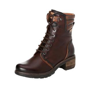 Pikolinos派高雁冬季擦色牛皮圆头粗跟系带马丁靴PA230803