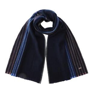 ELLE HOMME绵羊毛围巾男士秋冬季保暖送礼礼盒装条纹复古商务围脖