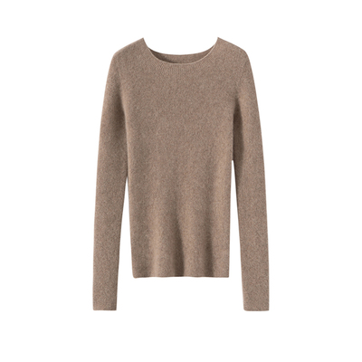 100%纯山羊绒针织衫女修身显瘦