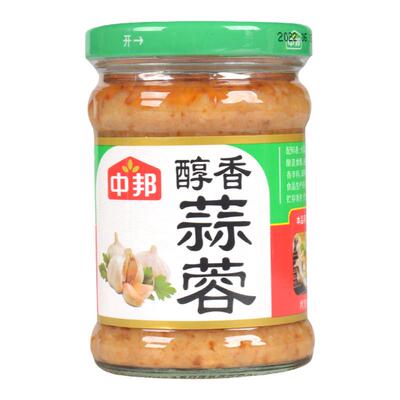 中邦蒜泥酱220g纯蒜蓉生蚝茄子烧烤蒸虾火锅蘸料拌面粉丝扇贝蒜酱