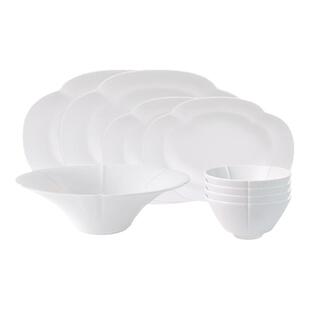 景德镇十一窑唐花海棠宋式美学餐具花口高白瓷中式面碗餐盘碟女士