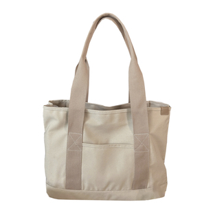 大容量上班收纳单肩包女简约休闲学生上课帆布包手提袋便当妈咪包