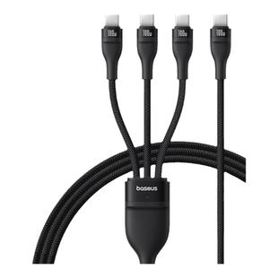 倍思一拖三PD100W快充线适用苹果15p16数据线三合一充电线ctoc车载双typec华为手机ipad平板17air笔记本电脑