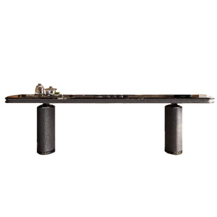 轻奢高级感奢石大板茶台家用简约办公室烧水壶一体待客泡茶桌组合