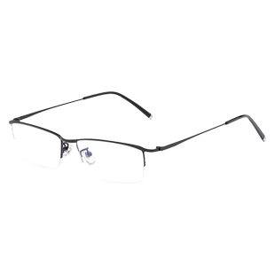 超轻钛合金商务半框近视眼镜男变色防蓝光平光护目镜可配度数散光