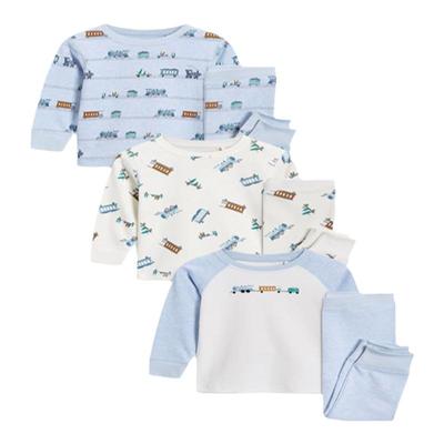 现货英国NEXT正品男童纯棉长短袖长裤家居服恐龙图案睡衣秋衣套装