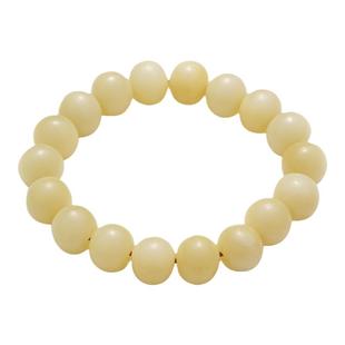 老化鹿骨手串手链乳黄色18颗手串手链14mm苹果圆涅槃