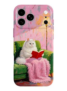 【打开春天的书】油画猫咪手机壳