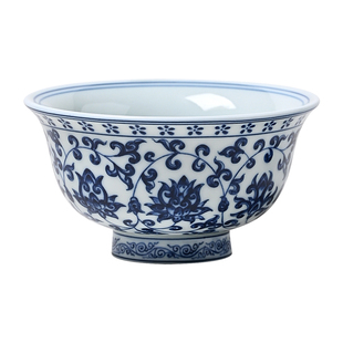 青花主人杯茶杯女高档个人专用单杯男景德镇品茗杯聚财压手杯茶盏