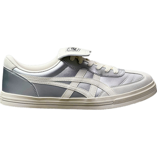 ASICS AARON低帮男女鞋 银色翻鞋舌休闲复古德训鞋板鞋1203A720