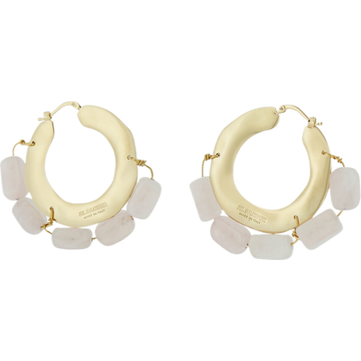 【折扣】Jil Sander 女石英金色环状耳环