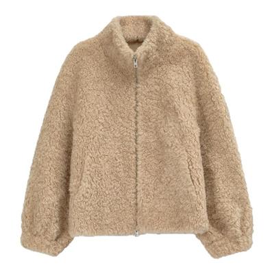 CONCISE-WHITE简白 2025秋冬新款立领羊毛短外套女胶囊系列短大衣