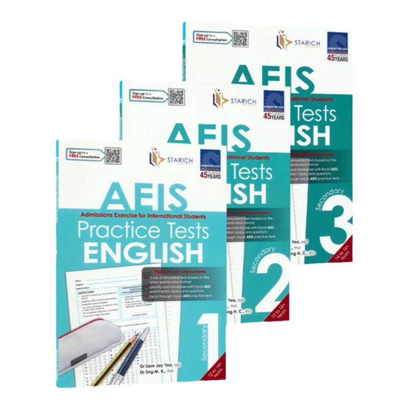 SAP 新加坡初中英语国际考试模拟题  AEIS Practice Tests English Secondary 1-3 英语阅读写作练习册 词汇语法教辅 英文原版
