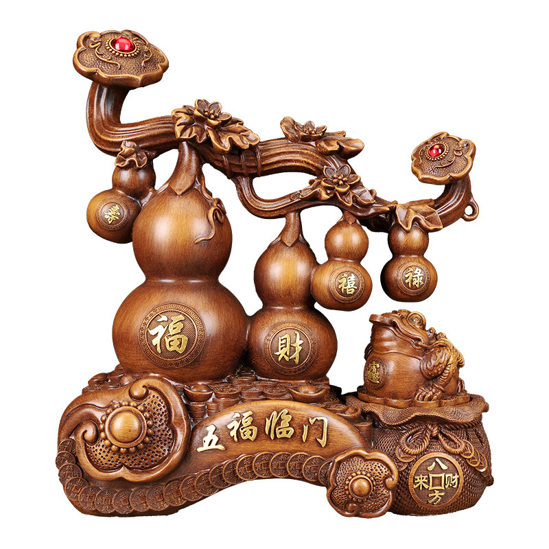 五福临门金蟾葫芦摆件招财旺宅