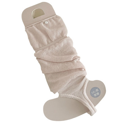 春夏薄款踩脚芭蕾风堆堆袜套白色