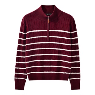 保罗彼得2025秋冬新年针织衫女立领气质宽松休闲红毛衣UKECZ00300