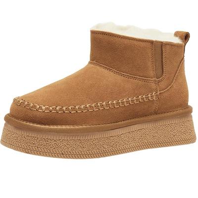 天美意复古厚底加绒保暖