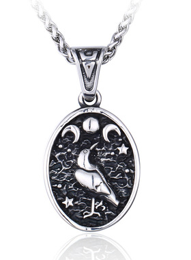 维京吊坠钛钢蛇眼三角形面具挂件