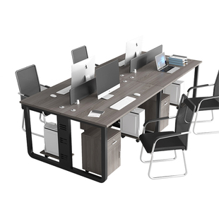 白色职员办公桌椅组合简约现代办公室桌子员工位4/6四六人卡座桌