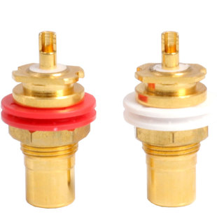 EIZZ EZ-102磷青铜镀金音响插头 AV音频功放莲花母座 RCA信号插座