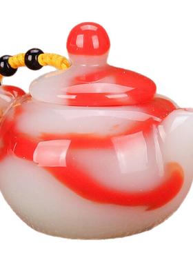 青峰玉业羊脂玉手玩件 新疆和田玉鸡血玉把把壶 金丝玉戈壁玉手把