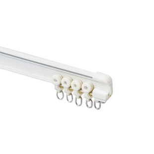 可弯曲免打孔轨道浴帘导轨打孔顶装侧装窗帘杆滑道静音单轨道滑轨