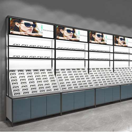 整店效果眼镜店货架眼镜展示柜中岛眼镜展示柜台展柜工厂制作