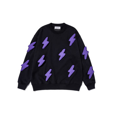 SQQZ PROJECT 满身闪电 原创立体塞棉 秋冬480G圆领卫衣情侣同款