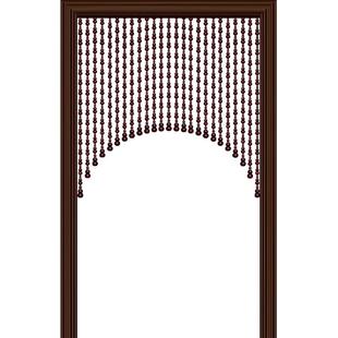 全桃木葫芦门帘珠帘半帘卫生间卧室客厅挂帘对门帘子隔断帘免打孔