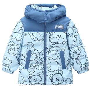 儿童羽绒服中大童男童女童宽松保暖冬季加厚三防黑金保暖外套新款