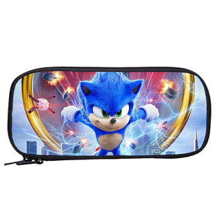 刺猬索尼克儿童铅笔盒音速小子笔袋学生文具盒女孩帆布化妆包卡通