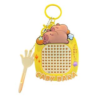 卡通卡皮巴拉玩具解压磁吸钢珠画板钥匙扣水豚挂饰情侣书包小挂件