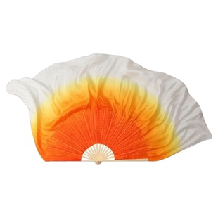 我要你舞蹈扇子真丝橘黄渐变扇子丝巾俏红狐古典舞跳舞专用秧歌扇