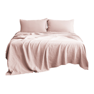 欧美风亚麻床单单件纯色法国亚麻四季防滑1.5m1.8米双人麻布被单